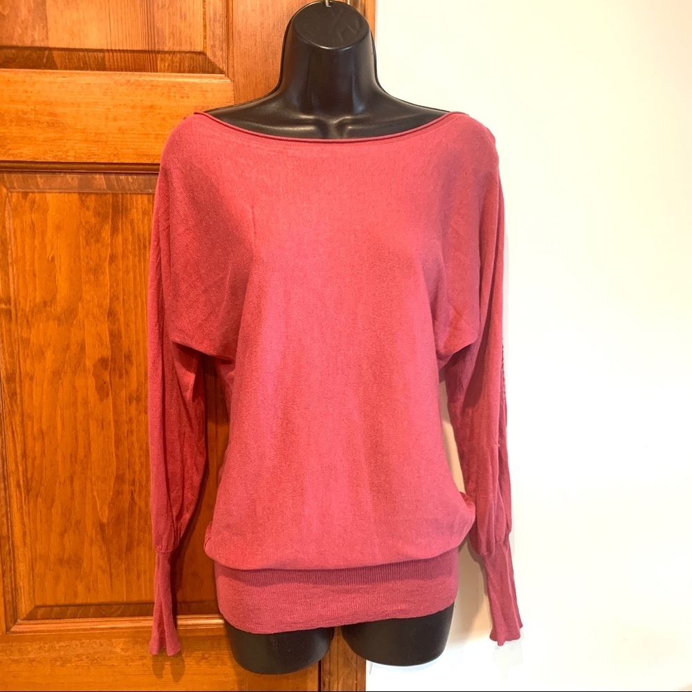 BCBG MaxAzria Sweater Silk Cashmere Pink Sequins
